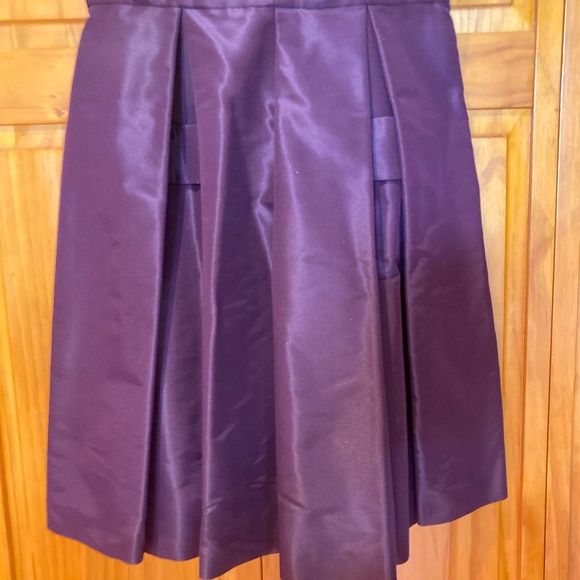 Prada Taffeta Pleated Short Sleeve Formal Plum Color Dress Size 46 Made in Italy - Picture 6 of 16